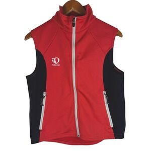 Pearl‎ Izumi Vintage Women's Medium Red Black Bicycling vest Full Zip Reflective